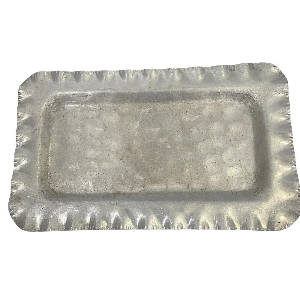 Cromwell Hand Wrought Hammered Aluminum Tray Vintage Decor